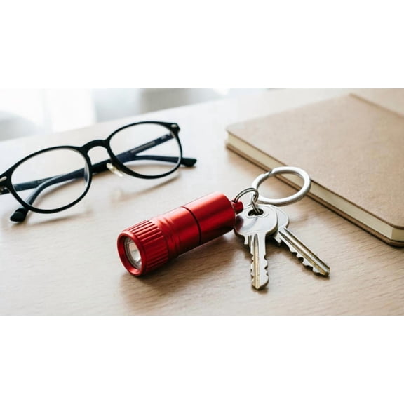 Mini LED Keychain Flashlight Set Waterproof Aluminum Alloy Portable Pocket Torch for Camping and Emergency Red