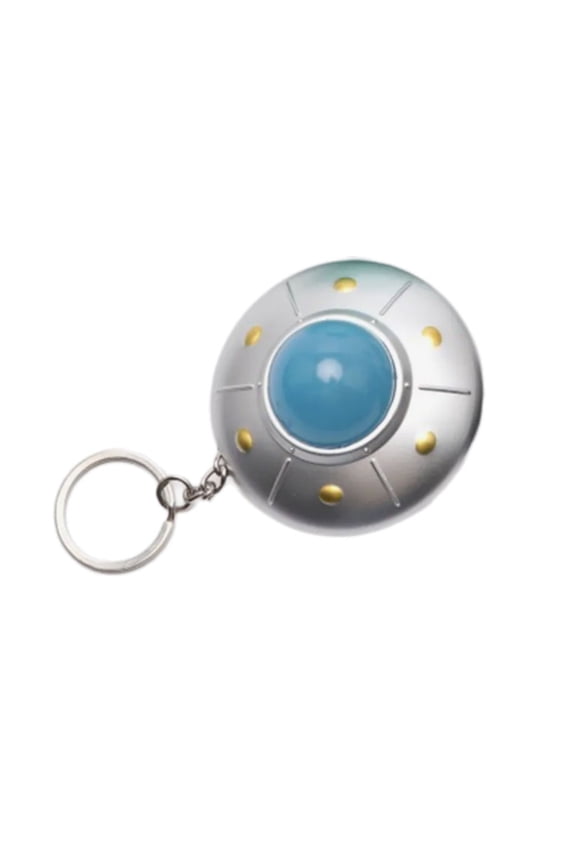 Mini LED Light Flying Saucer Keychain Pendant Creative UFO Keyring for Kids