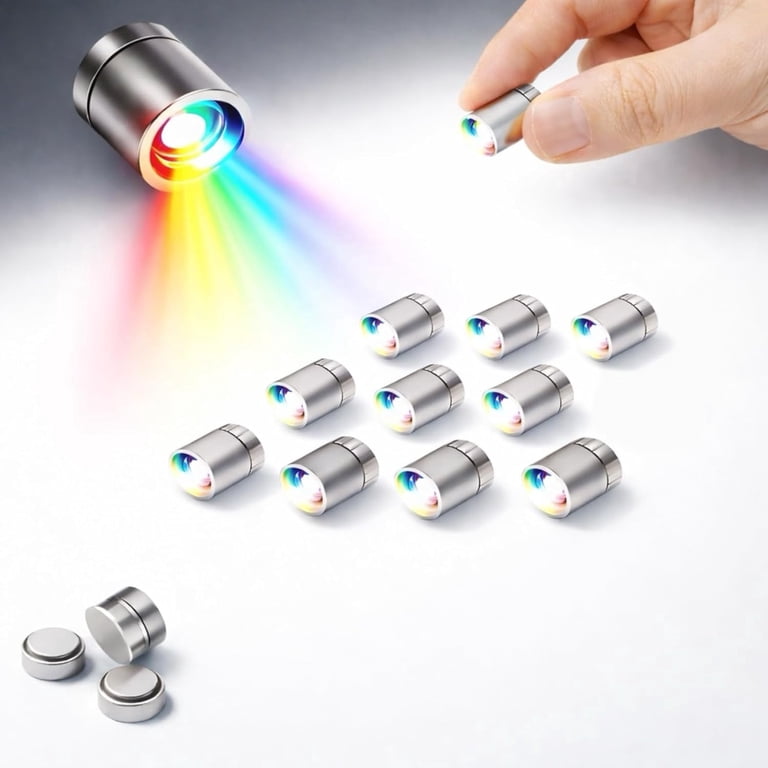 Mini LED Lights 10 Pack, Battery Powered Spot Lamps with Batteries, Micro Lights for DIY Crafts, Models, Display Case, Decorative Lighting,Warm White