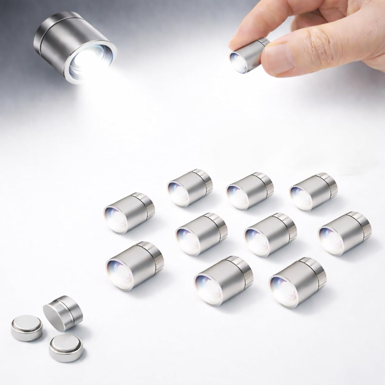 Mini LED Lights 10 Pack, Battery Powered Spot Lamps with Batteries, Micro Lights for DIY Crafts, Models, Display Case, Decorative Lighting,Warm White