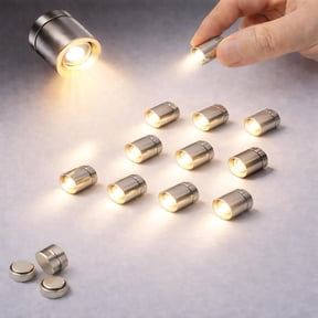 Mini LED Lights 10 Pack, Battery Powered Spot Lamps with Batteries, Micro Lights for DIY Crafts, Models, Display Case, Decorative Lighting,Warm White