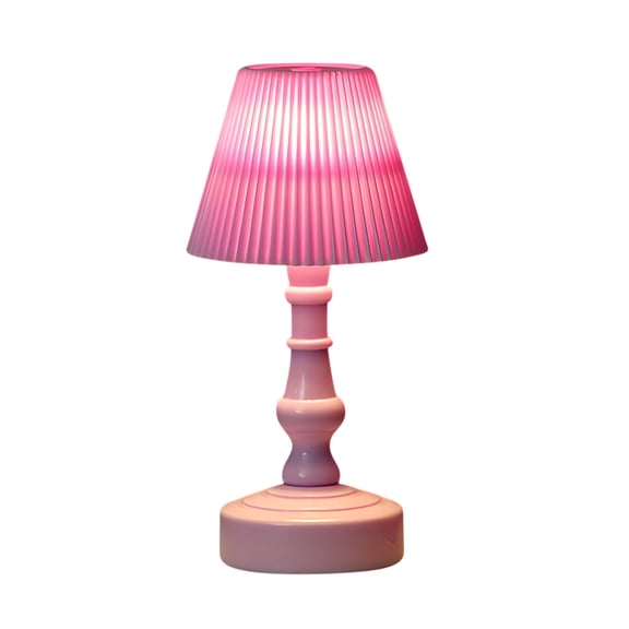 Mini LED Night Light Table Lamp - Soft Light Decorative Desktop Lamp for Bedroom & Kids Room, Battery Operated, Modern Plastic Design, 14x5cm (5.5x1.9in), Various Colors Available E