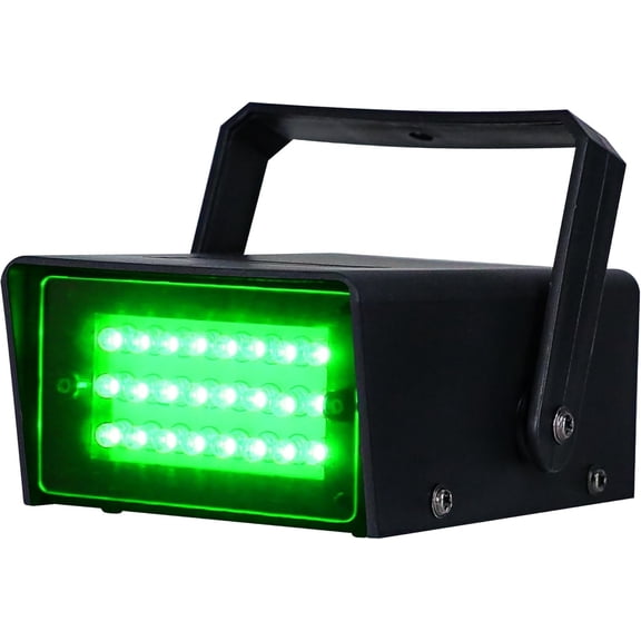 Mini LED Strobe Light Green Color with 24 Super Bright LEDs Variable Speed Control for Christmas Clubs Stage Light Effect DJ Disco Bars Parties Halloween (Green Color)