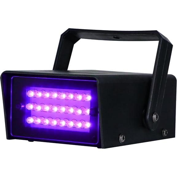 Mini LED Strobe Light Purple Color with 24 Super Bright LED Variable Speed Control for Christmas Clubs Stage Light Effect DJ Disco Bars Parties HalloweenPurple Color)