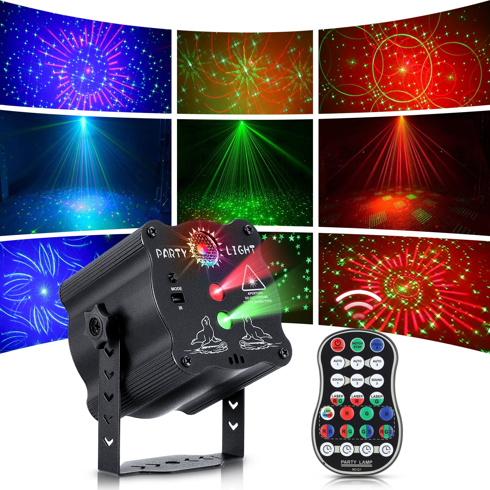 Mini LED Strobe Lights DJ Disco Stage Light Projector with Remote Control  Sound Activated RGB Party Lights for Christmas Halloween Karaoke Pub KTV  Bar Birthday Wedding,Full Color 