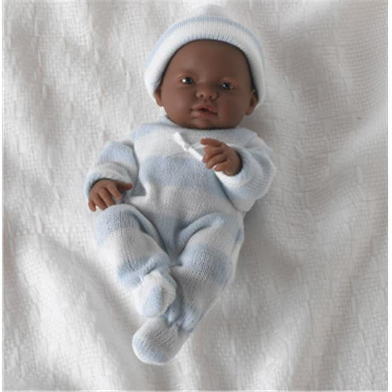 Mini La Newborn All Vinyl 9.5 in. African American Real Girl Dressed Baby Doll in Pink