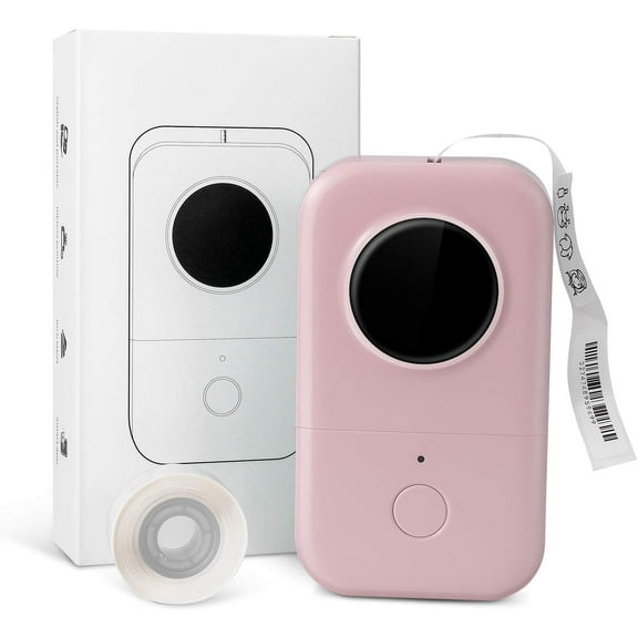 Mini Label Printer - Portable Thermal Bluetooth Label Maker with Tape, Small Sticker Printer Label Maker, Compatible with Phomemo D30 iOS and Android, for Home Office Organization, Pink