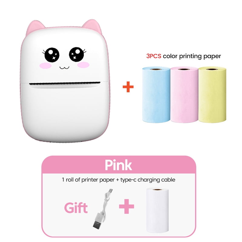 Mini Label Printer Thermal Portable Printers Stickers Paper Inkless ...