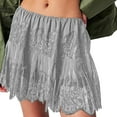 thumbnail image 1 of Mini Lace Skirts for Women Layered Ruffle Trim Elastic Waist Shorts Skirts Daily Sweet Pettipants Bottoms Kawaii Elegant A-Line Flared Skirt, 1 of 5