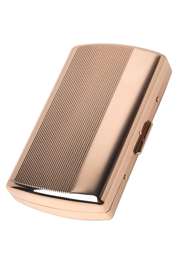 Mini Ladies and Men Metal Cigarette Case , Portable Double Sided Spring Clip Holds 12 Regular 85mm Short Cigarettes,Can Not Be Placed The Credit Card Inside (Gold)