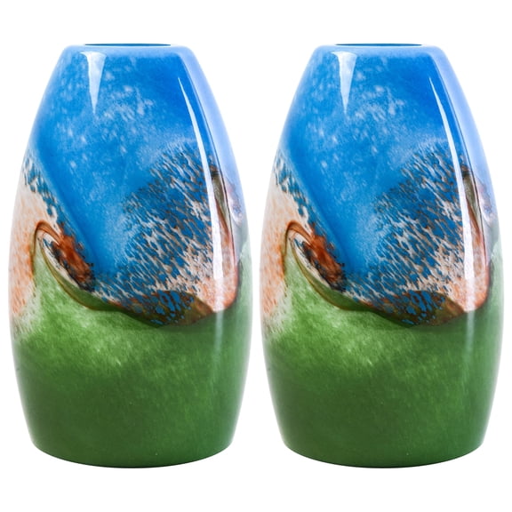 Mini Lamp Shade Multicolor 2 Pack Hand Blown Art Glass for Kitchen Island Hallway Dining Room