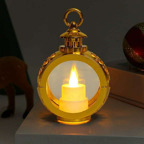 Mini Lantern Electronic Candle Ambient Light - Small Oil Lamp, Flameless Warm Glow, Great for Christmas/Holidays & Home Tabletop/Mantel Decor