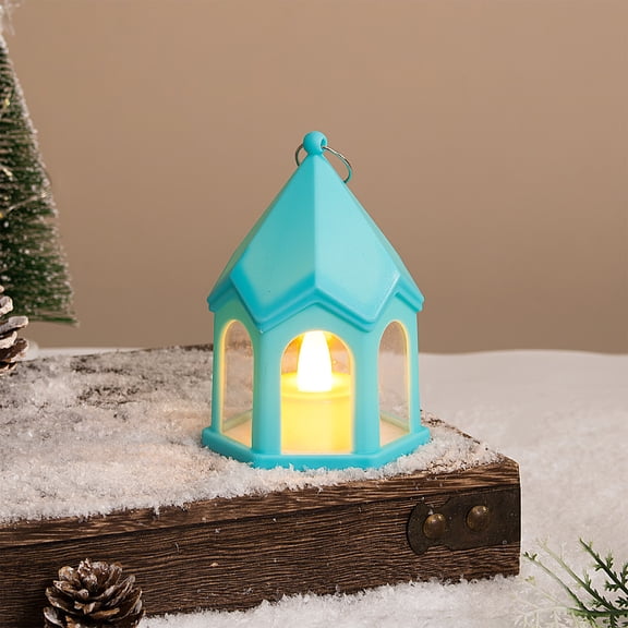 Mini Lantern with LED Tealight, Modern Lantern Decorative Hanging Candle Lantern for Ramadan Christmas Wedding Table Centerpiece Indian Diwali Decor, Garden Fairy Party Decoration
