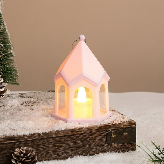 Mini Lantern with LED Tealight, Modern Lantern Decorative Hanging Candle Lantern for Ramadan Christmas Wedding Table Centerpiece Indian Diwali Decor, Garden Fairy Party Decoration