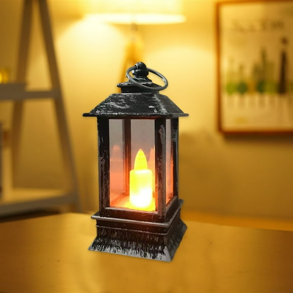 Mini Lanterns with LED Candles 4'' Decorative Hanging Small Vintage Lantern Centerpiece Battery Powered for Wedding Table