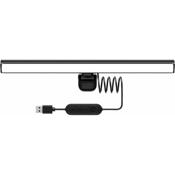 Mini Laptop Monitor Light, Computer Monitor Screen Light Care-Reading LED Task Lamp Adjustable Brightness Color Temperature Reading Laptops