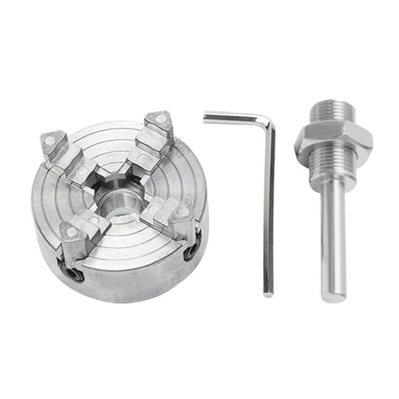 Mini Lathe Chuck Set, Z011A Extension Four Jaw Chuck and Connecting Rod Set, Electric Drill Chuck,1 * Chuck,Silver