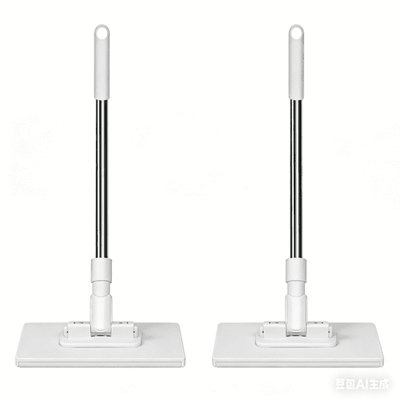 Mini Lazy Mop, Towel Mop, White, Small Bathroom Mop, Multi-Functional Towel Mop, Wet And Dry Use, 39.37 Inches,2PC.