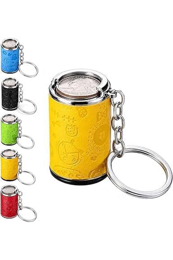 Mini Leather Coin Holder Keychain, 2-in-1 Portable Change Organizer with Secure Snap Closure, Ideal for Car Tolls & Daily Commute (1 Piece, Yellow)