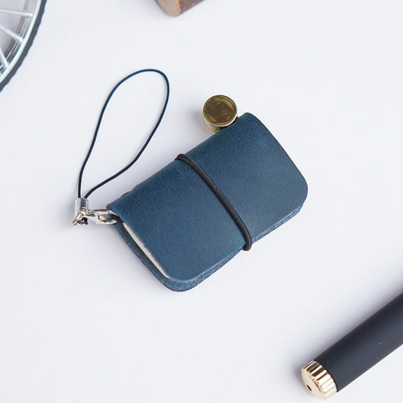 Mini Leather Notebook Pendant Diary - 64 Blank Pages for Writing and Drawing, Elegant Gift for Book Lovers