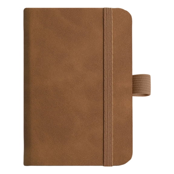 Mini Leather Pocket Notebook, Small Hardcover Notebook with Pen Loop, 100 Sheets Hardcover Mini Notepad, Tiny Lined Journal for Office Home Writing Supply, 1 Pc, 4.33x3.14"