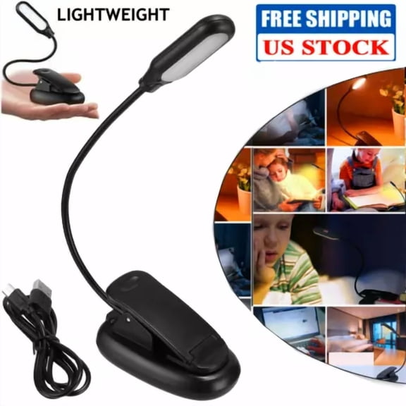 Mini Led Light Reading Lamp W/Flexible Clip Desk Table Light Usb Rechargeable Us