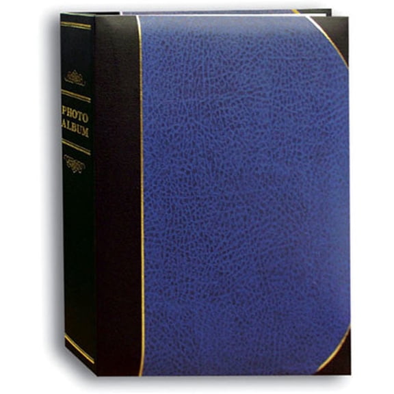 Pioneer Photo Album Mini Ledger Le' Memo Bound Photo Album, Solid Navy Blue Color Covers with Gold Accents, Holds 50 5x7" Photos, 1 Per Page.