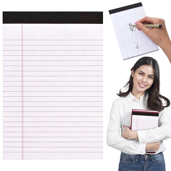 Wanyng College Ruled Writing Pads, 4x6 Inch, White, 100 Sheets