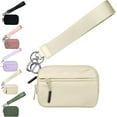 thumbnail image 1 of Mini Leisure Nylon Lanyard Card Case Wristlet Wallet - Water Resistant Mini Coin Purse with Detachable Lanyard for Travel, Small ID Holder, Black, 1 of 2
