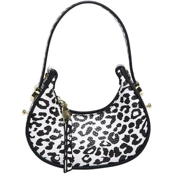 Mini Leopard Print Crescent Clutch Purse for Women Small Cheetah Print Tote Bag Hobo Handbag and Purse Daily Use
