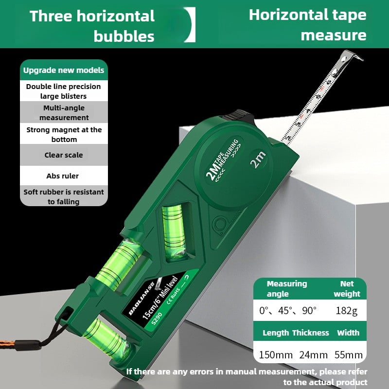 Mini Level Gauge 3 In 1 Vertical/horizontal/45 °   Measure High-Precision Level Ruler Home Portable Magnetic Pocket Level Gauge
