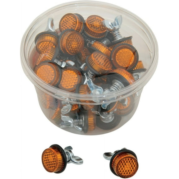 Mini License Plate Reflectors, Amber