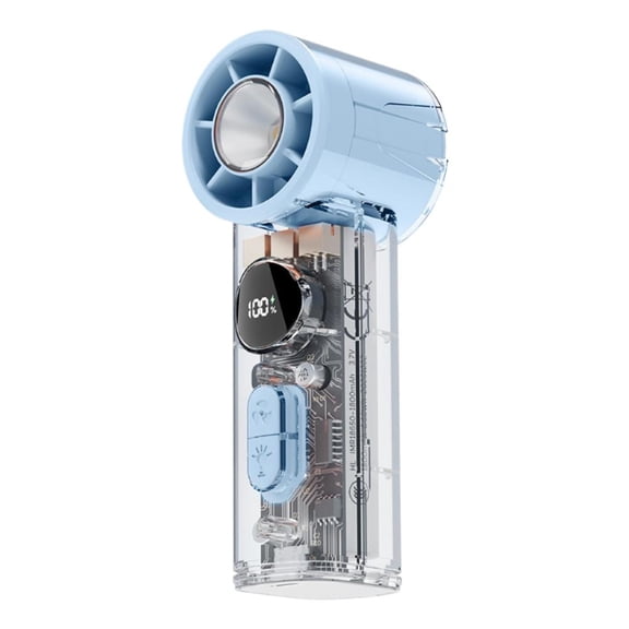 Mini Light High Speed Fan 2 in 1 Powerful Cooling Fan and LED Flashlight 100 Levels Quiet Portable Fan with SOS Light for Outdoor Camping Emergency