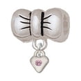 thumbnail image 1 of Mini Light Pink Birthday Crystal Heart - Bow Charm Bead, 1 of 1