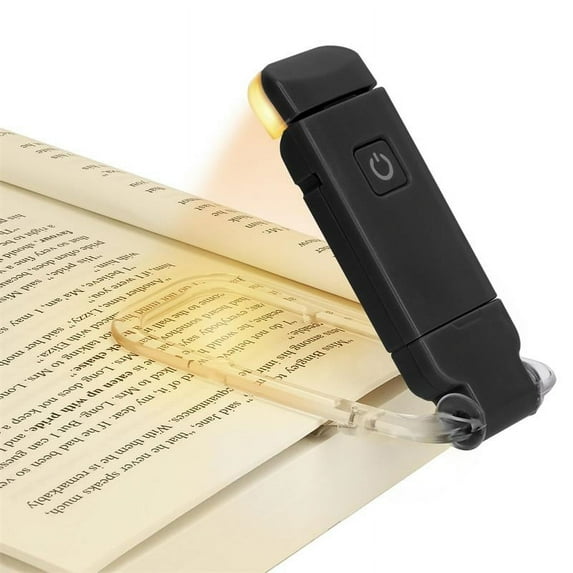 Mini Light Reading Clip Light LED Small Night Light USB Charging Adjustable Brightness Eye Protection Portable Smart Book Lamp (Black,WHITE)