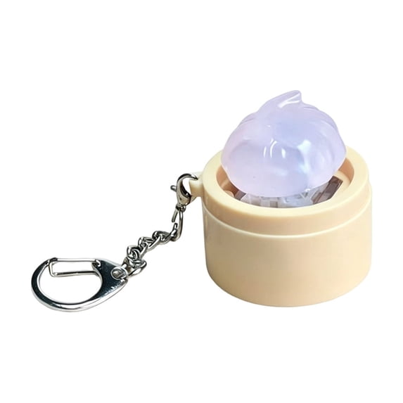 Mini Light-Up Desktop Ornament Keychain, Squeeze Dumpling Squeeze Toys Relaxation, Clicking Squeeze Toys, Squeeze Toys for Adults, 2X2 Inch Crystal Shrimp Dumpling Press Glow
