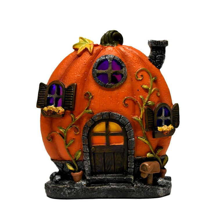 LED Mini Light Up Pumpkin House Fairy Garden Miniature Halloween Dollhouse Decor LED Mini Light Up Pumpkin House Fairy Garden Miniature Halloween Dollhouse Decor