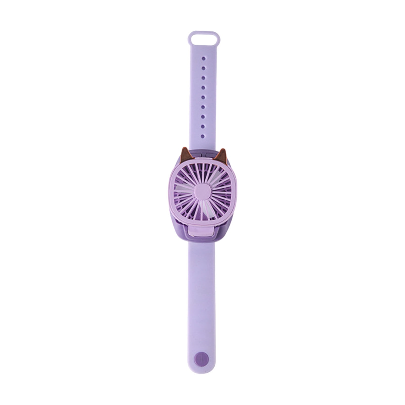 Mini Lightable Watch Fan with Comfortable Wrist Strap LED Light Cat Ear ...
