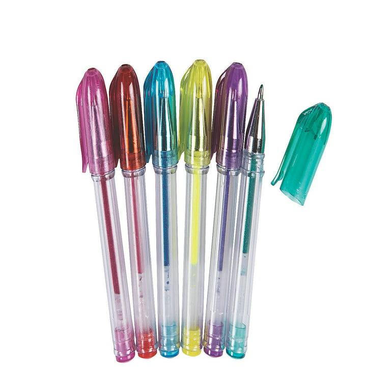 Mini Lightly Scented Metallic Gel Pens - Stationery - 24 Pieces