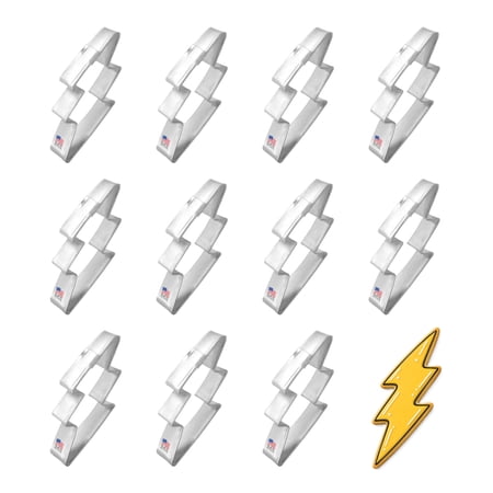 Mini Lightning Bolt Dozen Cookie Cutters 2 inches/each O1360-W12 - The Cookie Cutter Shop - Tin Plate Steel