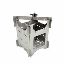 Mini Lightweight Stainless Steel Folding Firewood Stove Portable Camping Stove For Outdoor Hiking Picnic Backpacking Wood Burning Cooker Free Size Stainless Steel 6.5X7.8X5In 0.36Lb