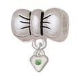 thumbnail image 1 of Mini Lime Green Birthday Crystal Heart - Bow Charm Bead, 1 of 1