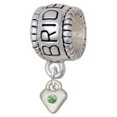 thumbnail image 1 of Mini Lime Green Birthday Crystal Heart - Bridesmaid Charm Bead, 1 of 1