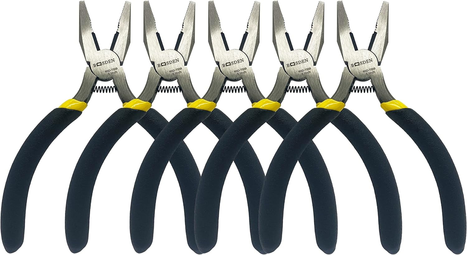 Mini Lineman's Pliers, 5 Pack, 5 Inch High Leverage Cutting Pliers, Side Cutter for Electrician Work or Jewelry Making