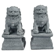 Mini Lion Figurines Guardian Stone Lion Statues Feng Shui Decoration