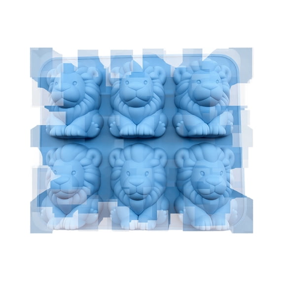 Mini Lion Ice Cube Mold, 3D Cute Lion Silicone Ice Tray, Reusable Animal Mold for Whiskey Cocktails Beer Coffee Drinks, Ideal for Party Birthday Easter Holiday & Creative Gift for Friends Family