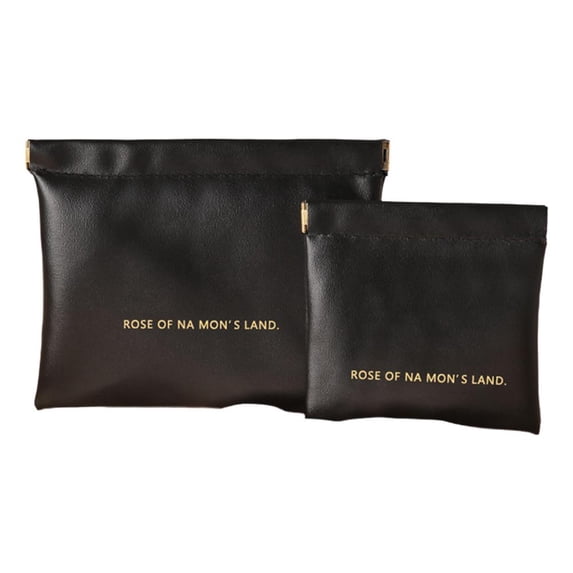 Mini Lipstick Bag, Portable Small Cosmetic Pouch for Women, PU Leather Travel Makeup Organizer, Compact Key Coin Holder (2 Pack, Large & Small)