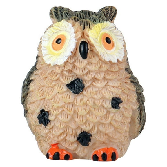 Mini Little Owl Figure Figurines Miniature Carved Statues indoor and outdoor