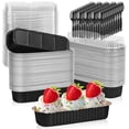 thumbnail image 1 of Mini Loaf Baking Pans with Lids and Spoons (50 Pack, 6.8oz) Rectangle Muffin Baking Tins Containers - Cupcake Containers Wrappers Cheesecake Creme Brulee Ramekins - Black, 1 of 12