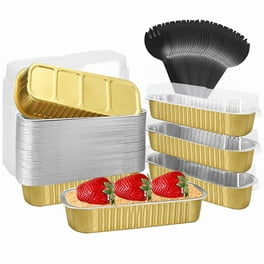 Disposable Loaf Pan with Lid for Baking - Mini 8x4 1.5 Lb Disposable Bread  Pans - Meatloaf Pans – 50 Pans and 50 Clear Lids - Perfect for Baking